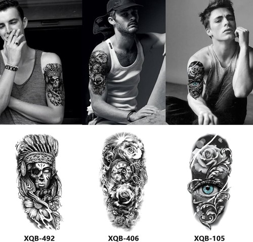 BUXIUGAN Temporary Tattoos, 50 Sheets fake tattoos for Men Women Adults, 10 Larg - Picture 8 of 8