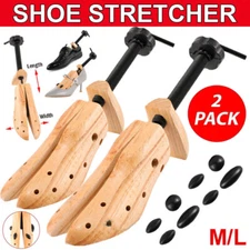 1 Pair 2-way Wooden Adjustable Shoe Stretcher Expander Men Women Size US 7-13