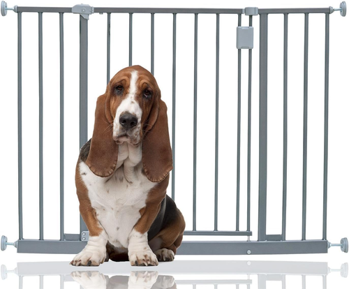 Cancelletto per Cani Extra Largo per Corridoio, 97Cm - 103Cm, Grigio, Cancellett - Foto 9 di 12