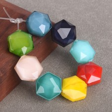 10pcs 14mm Rondelle Flat Faceted Opaque Loose Spacer Glass Beads Jewelry Making
