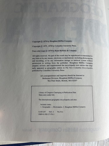 The International Geographic Encyclopedia and Atlas 1979 Houghton Mifflin - Picture 10 of 17