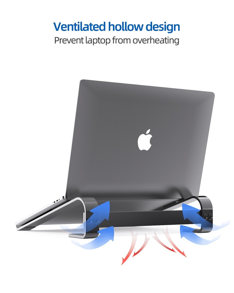 Adjustable Aluminum Laptop Stand for Desk – Detachable Desktop Mount
