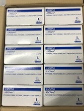 Case of 1,000 - AMSure Powder Free, Nitrile, Exam Gloves, Medical Grade, Blue, L