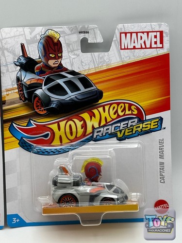 Lot Of 2 Hot Wheels Disney Racer Verse Marvel Iron Man & Captain Marvel - Picture 3 of 8
