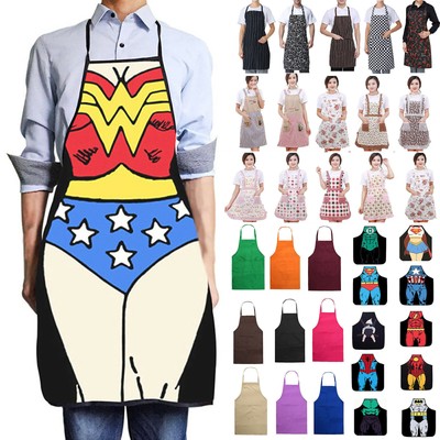 Damen Herren Superhero Muster Kochschürze Grillschürze Küchenschürze Schürze