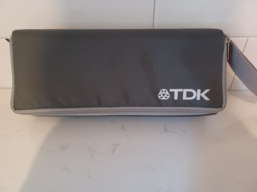 TKD 15 Cassette Tape Carrying Case Grey Cloth Zipper Case By Case Logic
