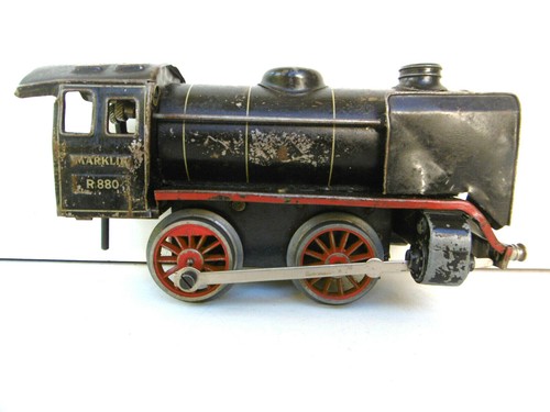 MARKLIN "O" VINTAGE LOCO MÉCANIQUE R880 TÔLE LITHO L 17,5 ÉTAT DE JEU - Imagen 5 de 8