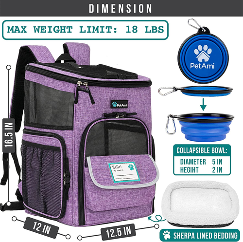Petami Dog Backpack Carrier, Airline Approved Cat Backpacks for Carrying Small L - Picture 6 of 12