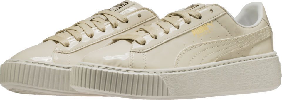 {363314-02} Women PUMA Basket Platform Patent Sneaker BROWN {363314-02} Women PUMA Basket Platform Patent Sneaker BROWN