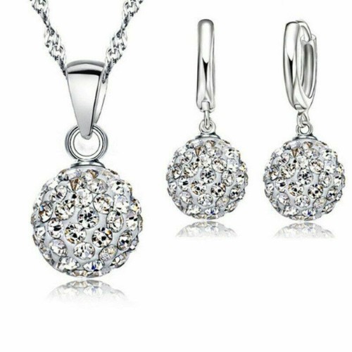 Womens Earring Necklace Gift Set Jewelry Cubic Zircon Girls - Picture 19 of 25