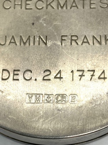 Antigua caja de pastillas Sterling Carolina Howe Checkmates Benjamin Franklin 24 de diciembre de 1774 - Imagen 8 de 12
