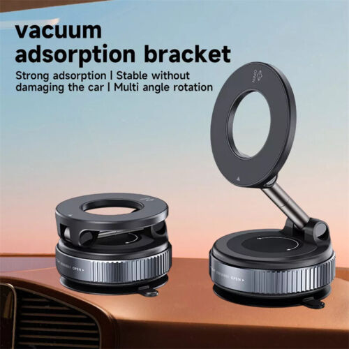 360° Adjustable Magnetic Vacuum Suction Cup Car Phone Holder Mount For MagSafe - Picture 2 of 18