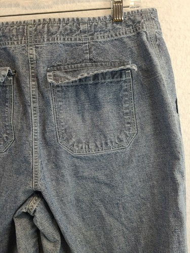 Vintage Faded Glory Womens 10 Blue w/Drawstring Denim Capri Pants - Picture 9 of 11