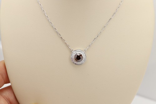 18K Natural Brown Diamond Necklace choker 14'-to 16.5' inch adjustable 18k Gold - Picture 6 of 9