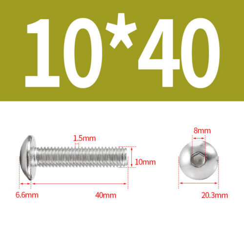 Button Head Screws Allen Key Socket Bolts 304 Stainless Steel M3 M4 M5 M6 M8 M10 - Picture 77 of 81