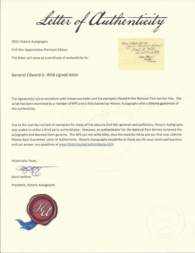BÜRGERKRIEG GENERAL EDWARD EIN WILDER SIGNIERTER BRIEF HISTORISCHE AUTOGRAMME HA APPOMATTOX - Bild 4 von 8