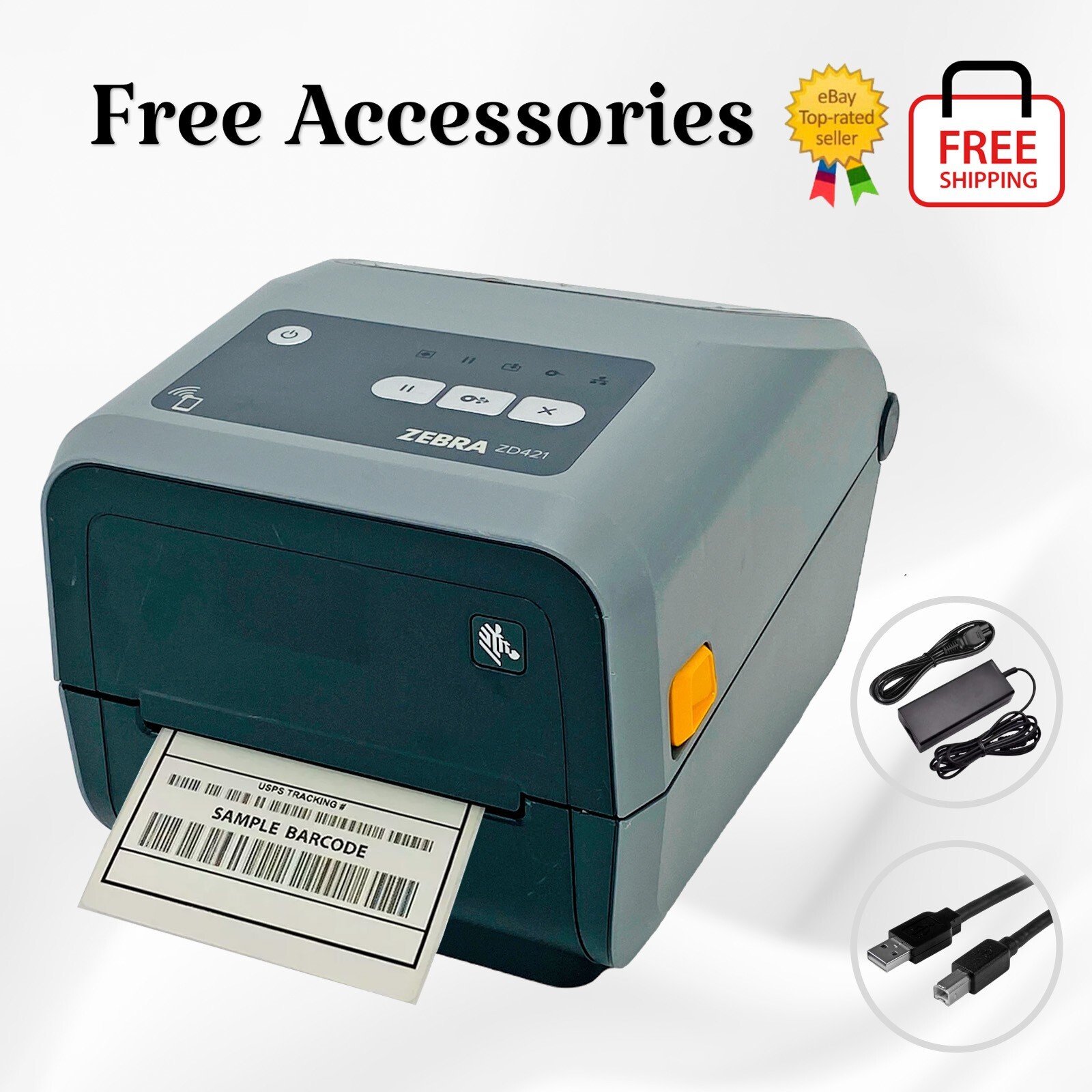 TESTED Zebra ZD421 Thermal Transfer Barcode Label Printer USB Bluetooth WiFi. Available Now for $256.41