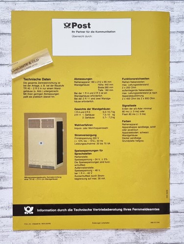 1985 Telefone Teamgeist Reihenanlage TR 40 Post Kommunikation Reklame Vintage - Picture 5 of 5