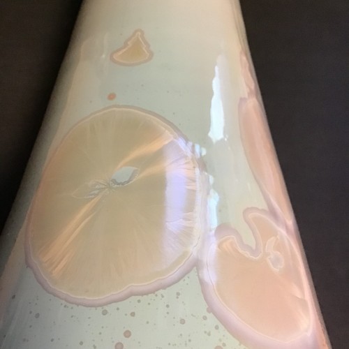Art Pottery Crystalline Glaze Vase Beautiful Sea Foam Green Artist Signed 10.5” - Picture 5 of 10
