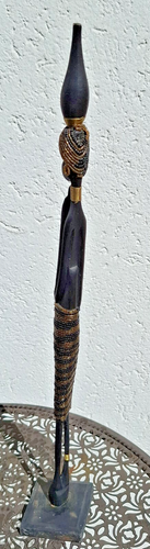 Holz Figur Frau mit Perlen aus Afrika - alte Handarbeit - 53cm - Rarität Sammler - Bild 8 von 8