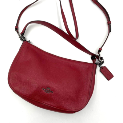 #ad Coach Chelsea Red Hobo Purse Bag Detachable Strap Crossbody #56819 EUC