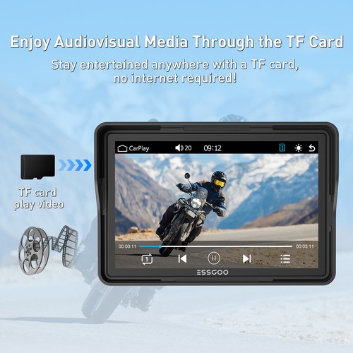 5" Motorcycle GPS Navigator Motorbike Carplay Navigation Waterproof Touch Screen - Picture 13 of 15