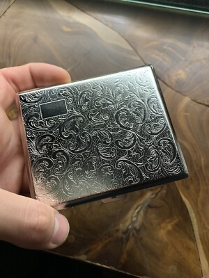 Zigarettenetui aus Metall, vintage cigarette case retro, silber,stainless steel