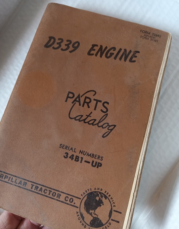 1957 Caterpillar D339 Engine Parts Catalog. 34B1-up. USA 1957