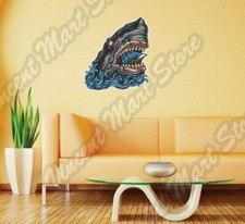 Shark Eating Ship Ocean Beast Creature Sea Wall Sticker Interior Decor 20"X25"