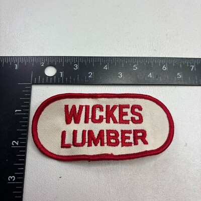 #ad #ad Vtg Red Letter WICKES LUMBER Advertising Patch 57SR $4.95