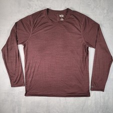 REI Co-Op Shirt Mens Large Brown Long Sleeves Quick Dry Layer Hike Camp Gorpcore