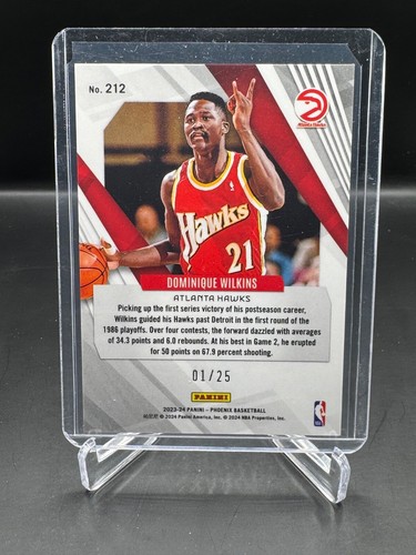 2023-24 PHOENIX! DOMINIQUE WILKINS! PURPLE ICE! #1/25! ATLANTA HAWKS! - Picture 2 of 2