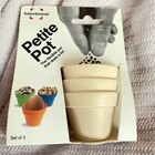 Pot Shaped Silicone Baking Cups Plant Pots 3 Count Beige