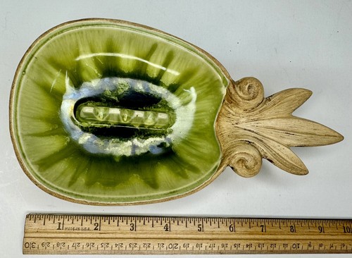 VTG 1963 Treasure Craft of Hawaii Pineapple Retro Ashtray Bowl ~ Green #30 USA - Picture 11 of 11