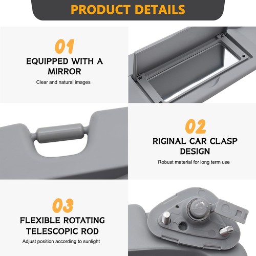KAOLALI Light Gray Sun Visor Set Fits 2006 2007 2008 2009 2010 2011 Honda Civ... - Picture 4 of 9