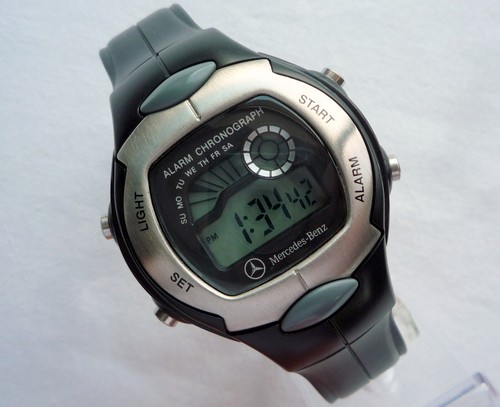 Mercedes Benz Classic Retro LCD Digital Sport Alarm Design Chronograph Watch - Picture 14 of 23