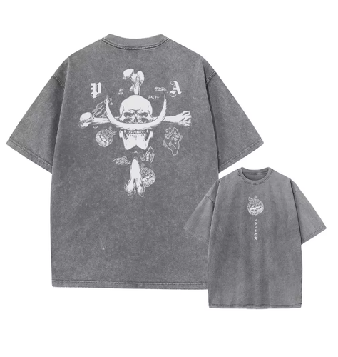 Anime One Piece Luffy Washed T Shirt Men Printed Cotton T-Shirt Short Sleeve Te - Picture 8 of 8