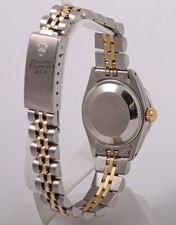 Rolex Lady Datejust 26mm Two-Tone Diamond Bezel Lugs Green String Diamond Dial 6