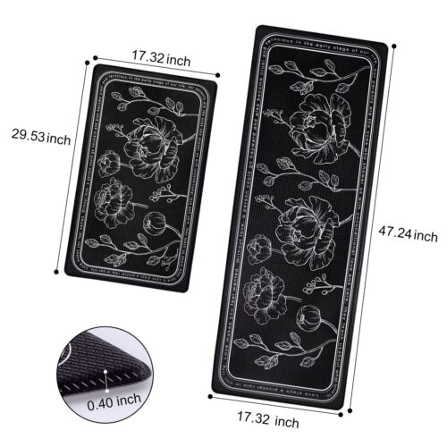 ROTTOGOON Kitchen Floor Mat Set of 2 Cushioned Anti Fatigue Kitchen Mat 17"x4... - Picture 2 of 8