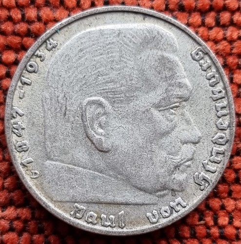 Nazi 2 Reichsmark 1934-1939 WWII Original III Reich Silver Coins Choose Yours - Picture 12 of 106