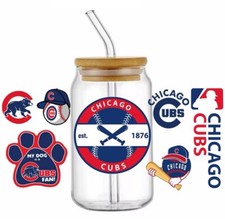 Baseball Team Chicago Cubs UV DTF Transfer Sticker Cup Wrap DIY Cups