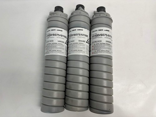 3 New Genuine Ricoh Aficio 1060,1075,2051 Type 6110D Black Toners 841332(6110D) - Picture 1 of 6
