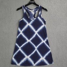 Ann Taylor LOFT Dress Womens XS Blue White Tie Dye Sleeveless Racerback Twisted