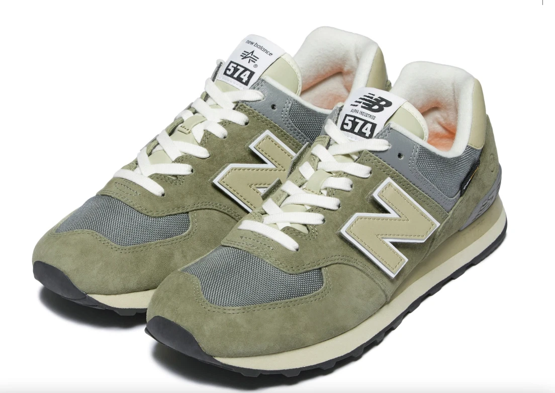 New Balance x Alpha Industries 574 Olive Green ML574AI2 Size 9.5 US SPECIAL BOX