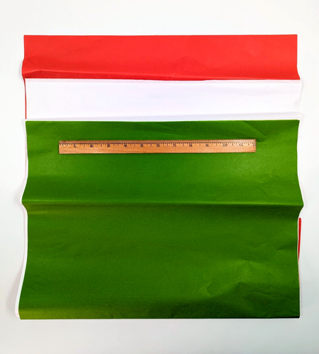 150 fogli di carta velina natalizia solida rossa verde e bianca 16,5” x 24” Wondershop - Foto 6 di 9