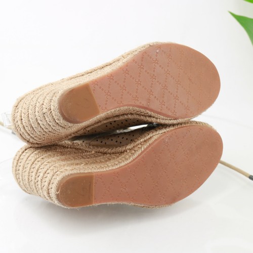 Johnston Murphy Womens Mandy Sandal Size 8.5 Tan Espadrille Lace Up Wedge Heel - Bild 9 von 11