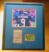 Walter Payton auto Super Bowl XX card/ Jim McMahon auto photo LE 34 COA Steiner