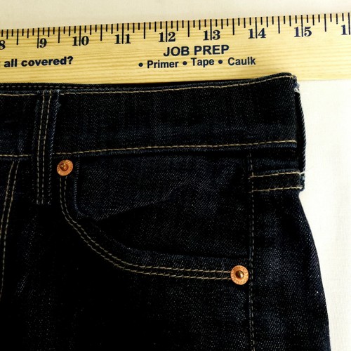 7FAM For All Mankind Womens Sz 25 Straight Leg Low Rise Dark Wash Stretch Jeans - Picture 8 of 10