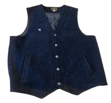Wyoming Traders mens vest black large 100% Virgin Wool