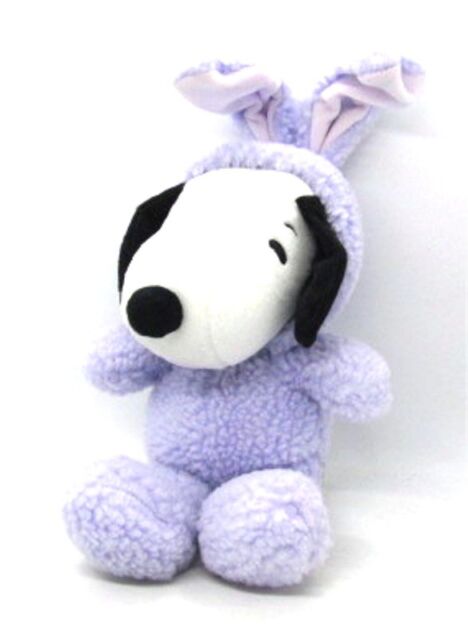 Hallmark SNOOPY in Purple Woolly Easter Bunny Suit Stuffed Animal Plush 10